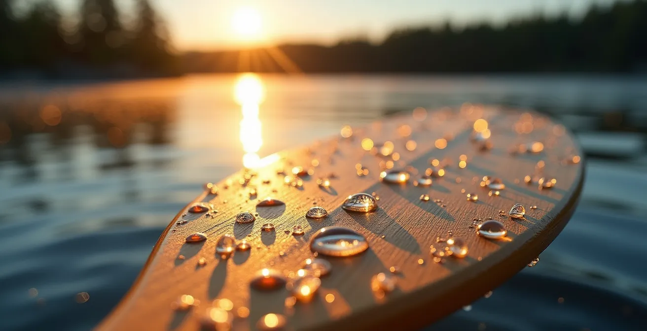 Kayakiste naviguant le long d'une côte rocheuse avec phare au loin