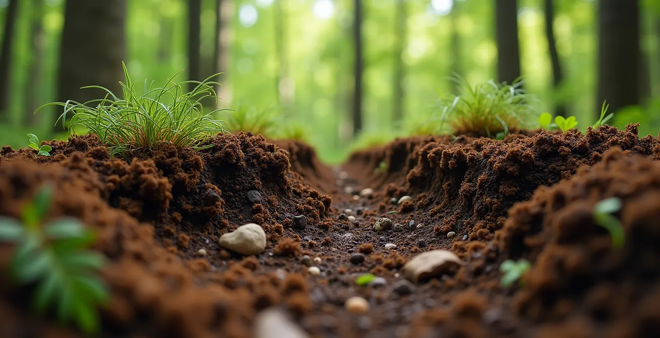 Démonstration de la technique du trou de dispersion pour l'eau de vaisselle en forêt québécoise